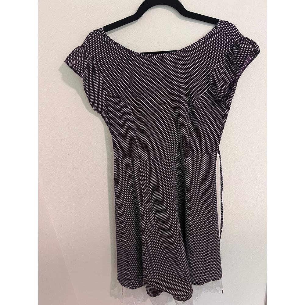 F&F Dress Size 4 Polka Dot Fit and Flare Lace Hem Vintage Inspired